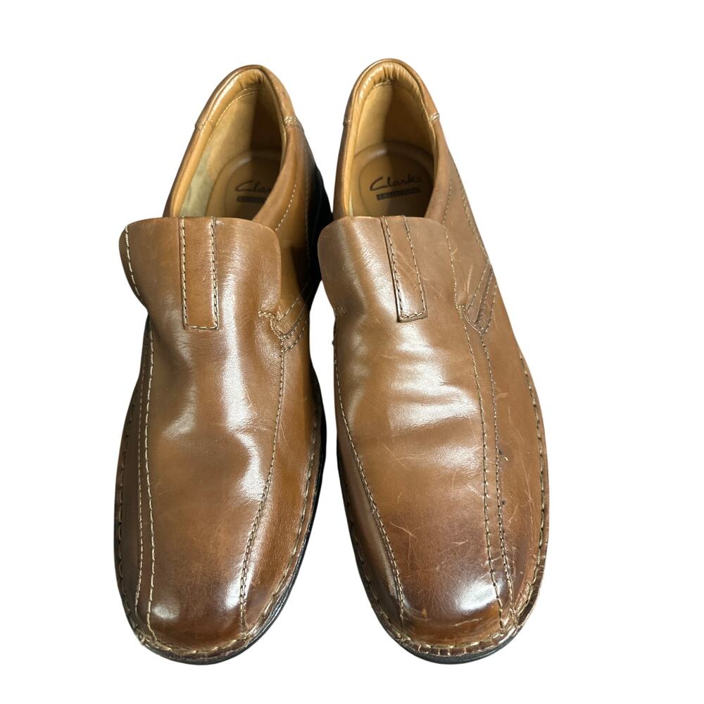 Clarks Men's size 11 brown cushion support slip on loafer